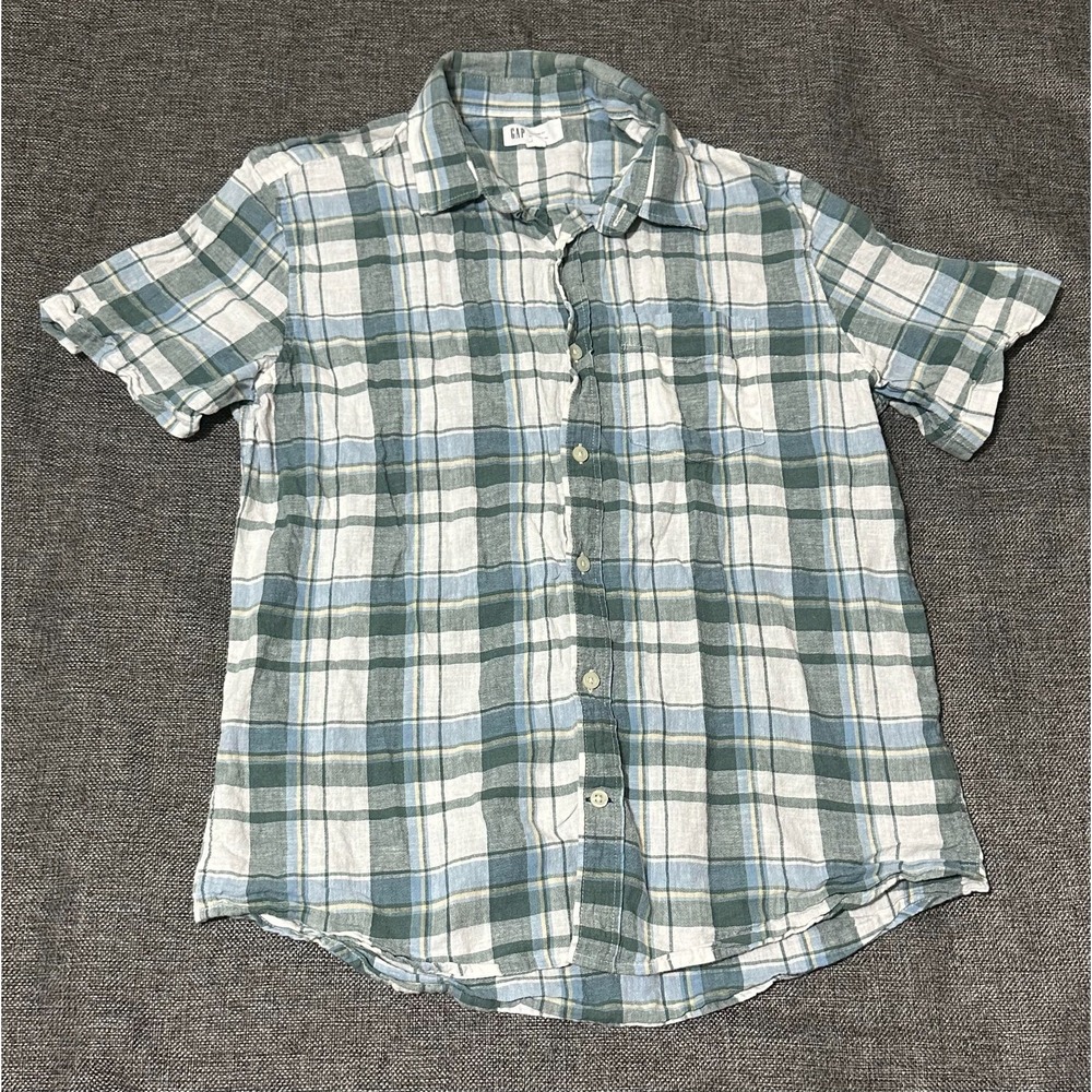 Gap Standard Fit Men's M Plaid Short Sleeve‎ Shirt